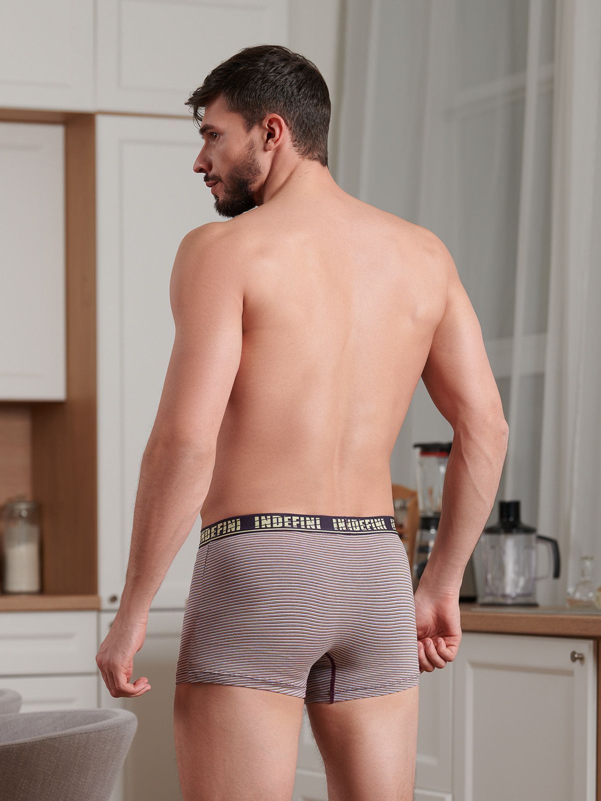 Трусы боксеры из хлопка в полоску Indefini (Арт. 1126MUF)