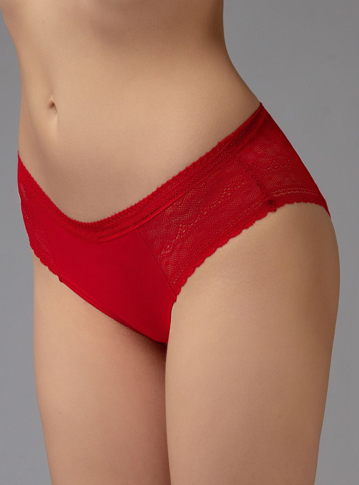 Слипы женские из хлопка красные Indefini (Арт. 1283LUS)