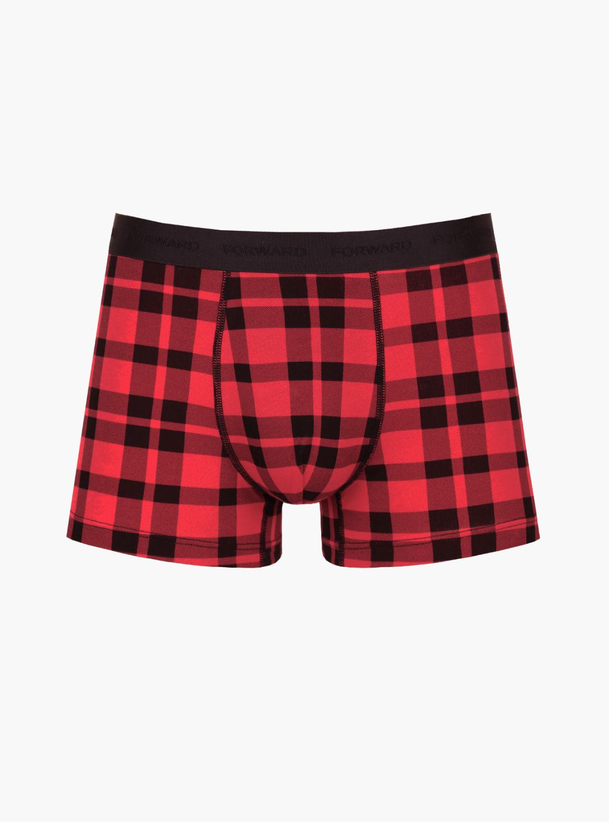 Трусы боксеры в клетку красные Indefini (Арт.4028MUF)