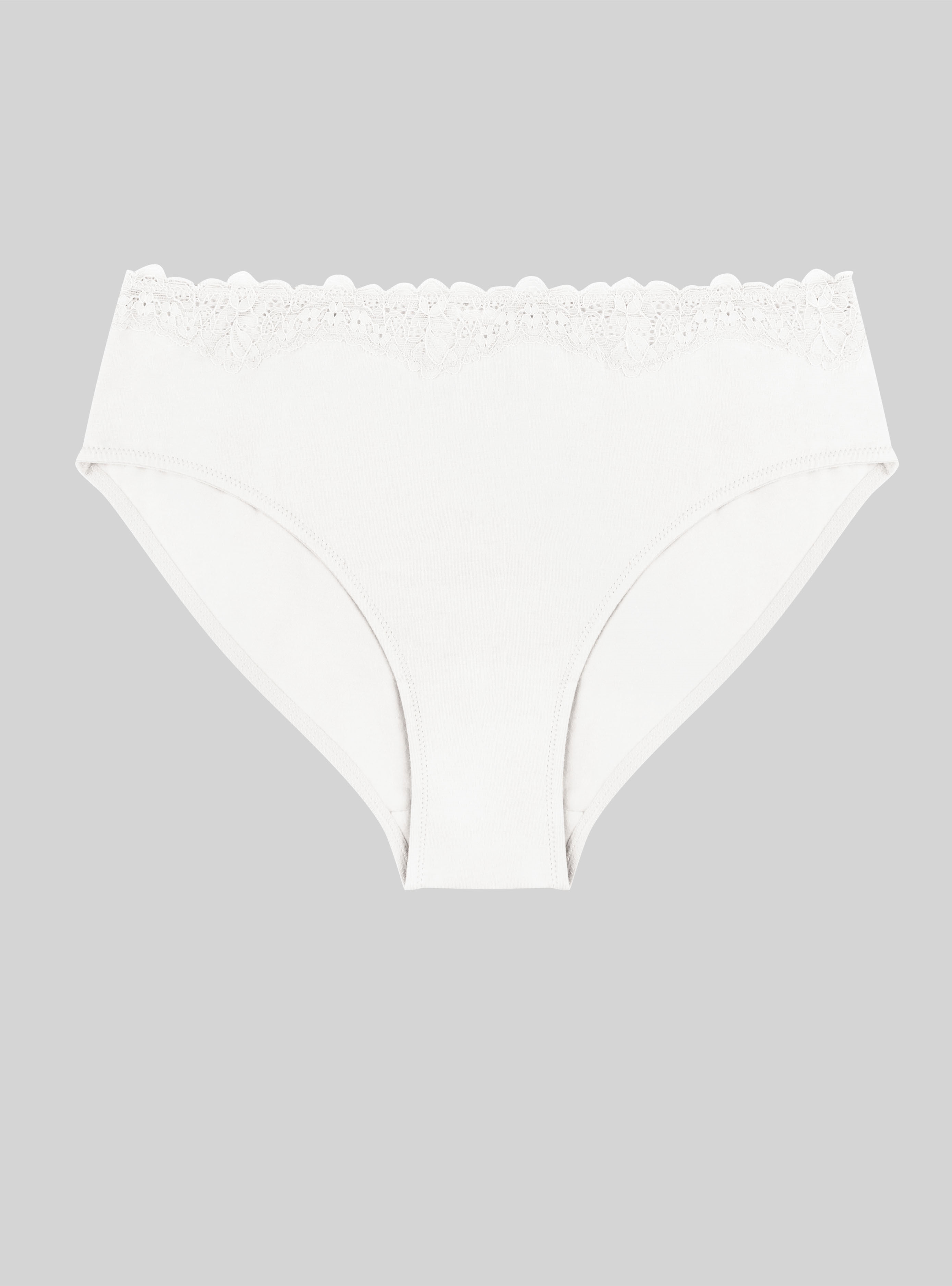 Женские белые трусы слипы Indefini (Арт. 5055LUF)