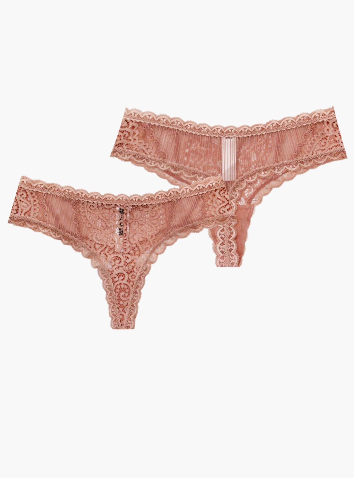 Трусы стринги с кружевом и сеткой Indefini (Арт.248000-0541LDS)