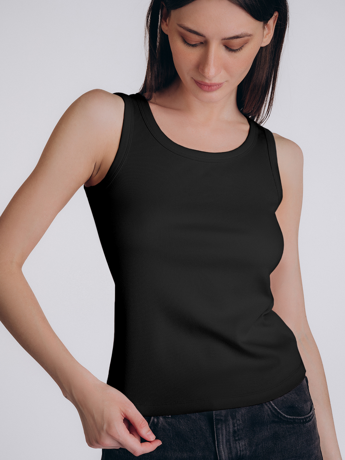 Женская черная базовая майка (Арт. 5104TDJ)