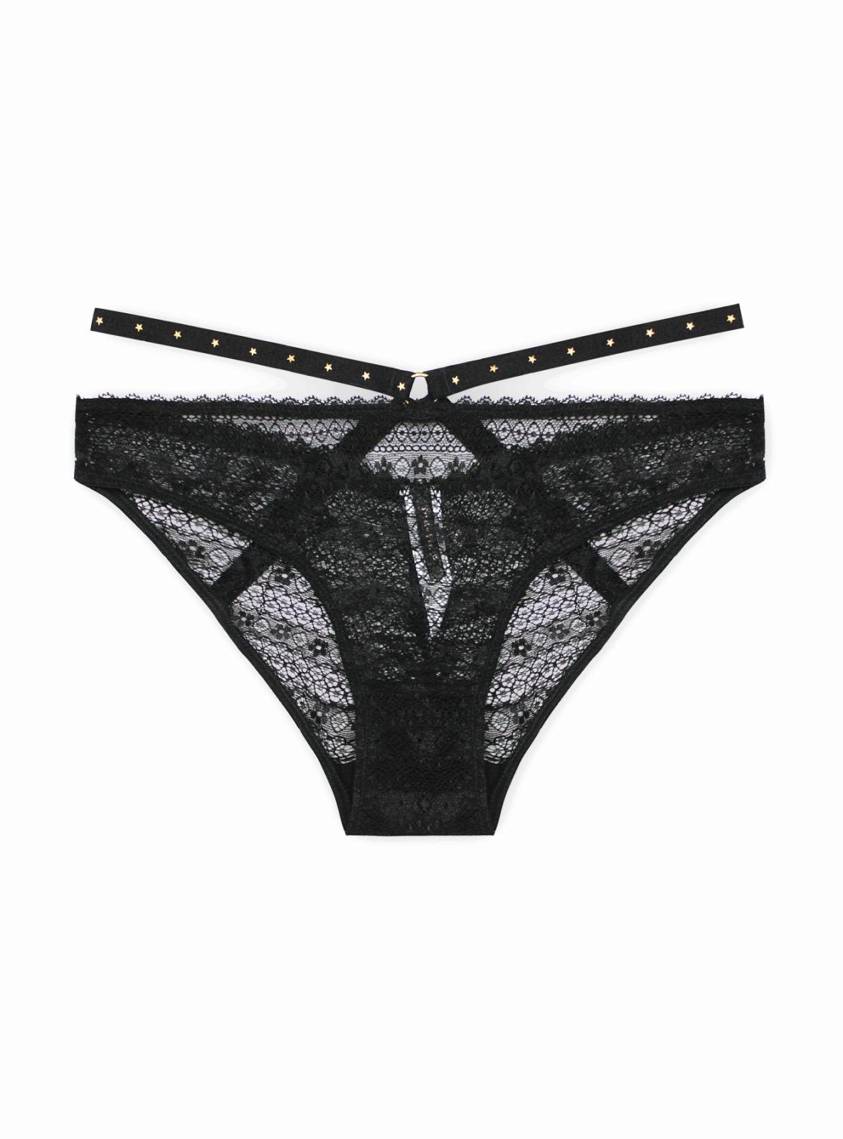 Кружевные трусы бразилиана со стрепами Indefini (Арт. LUS9799)