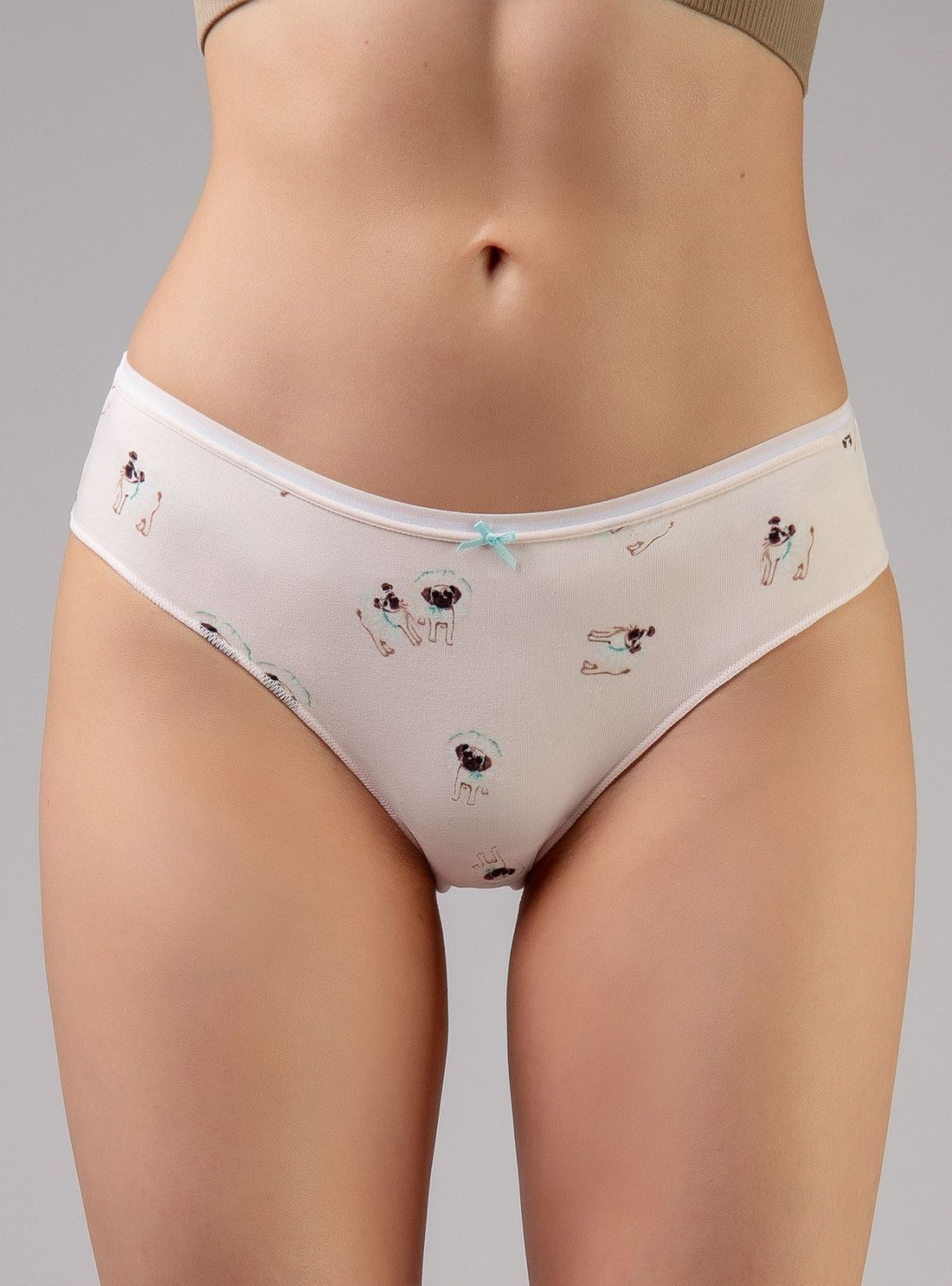 Трусы слипы из хлопка молочные Indefini (Арт.121000-2125LUF)