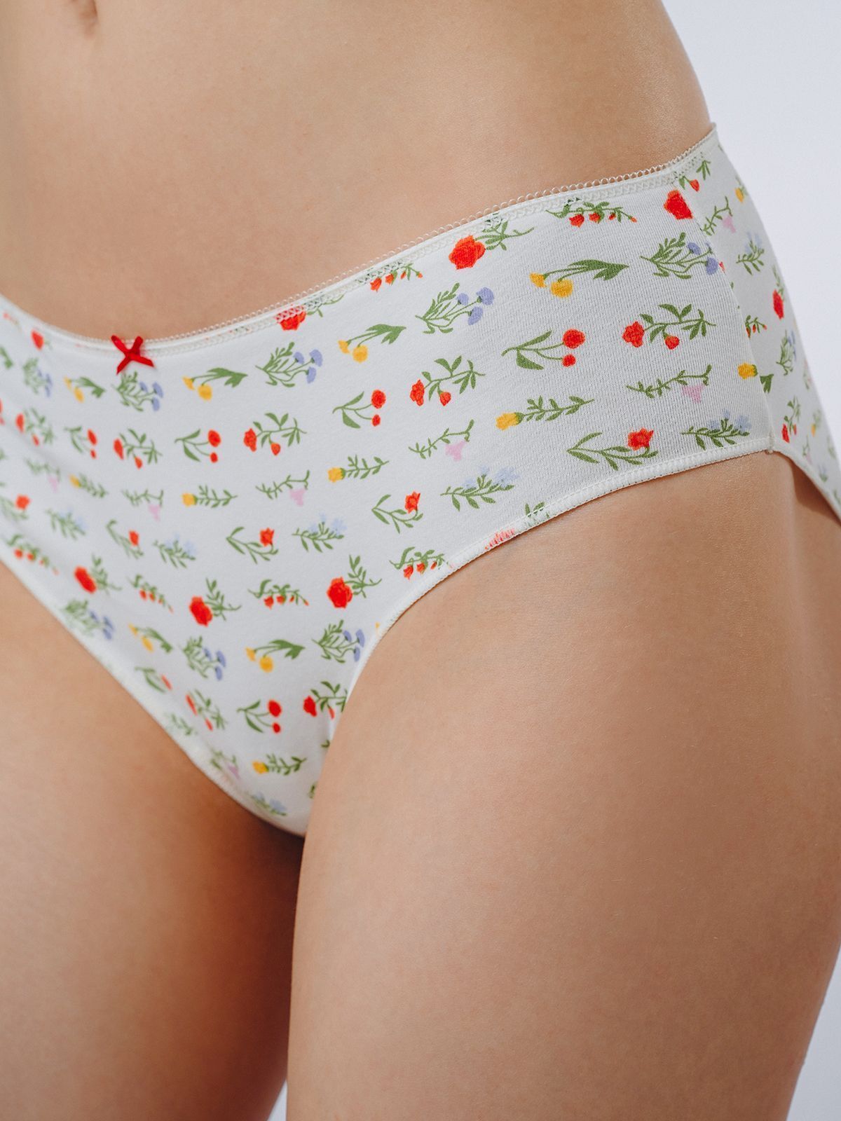 Трусы слипы из хлопка с цветочным принтом Indefini (Арт. 3190LUB)