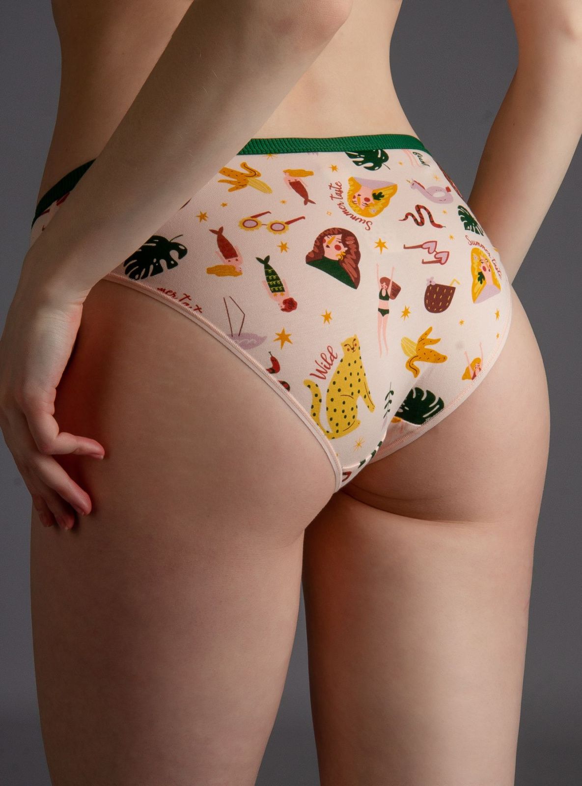 Трусы слипы из хлопка бежевые Indefini (Арт.111000-3022LUB)