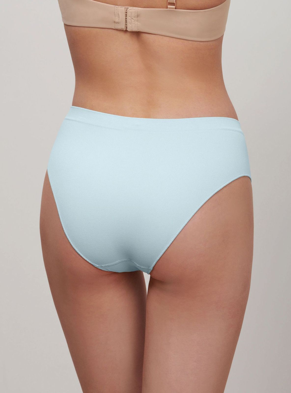 Трусы слипы в рубчик голубые Indefini (Арт.134500-2243WUV)