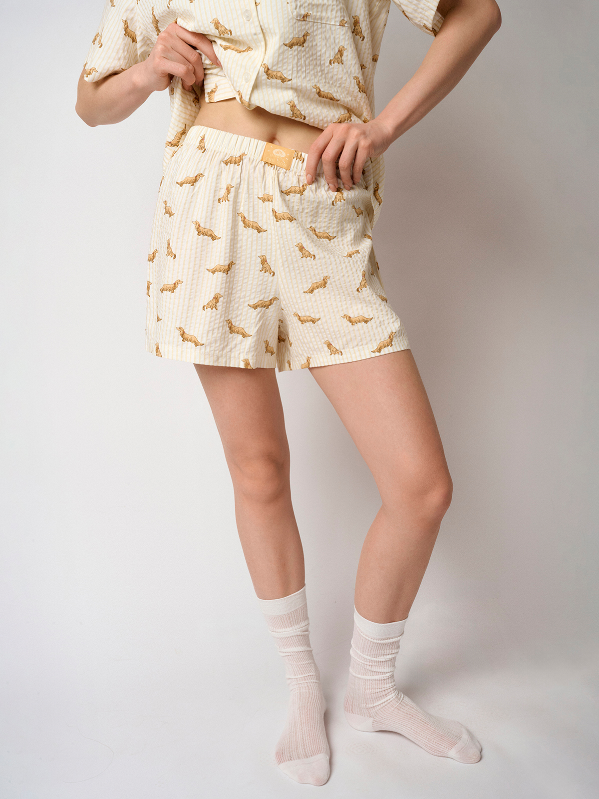 Пижама из вискозы и хлопка с принтом (Арт. 5246TBD)