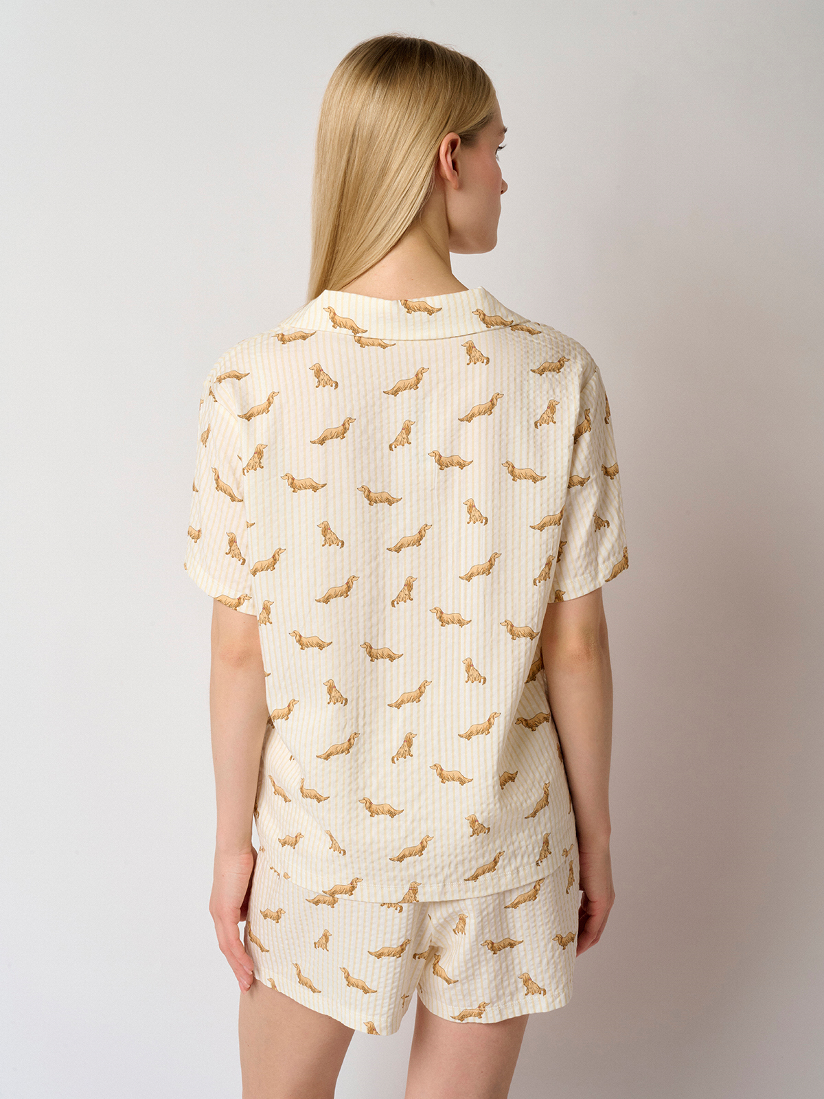 Пижама из вискозы и хлопка с принтом (Арт. 5246TBD)