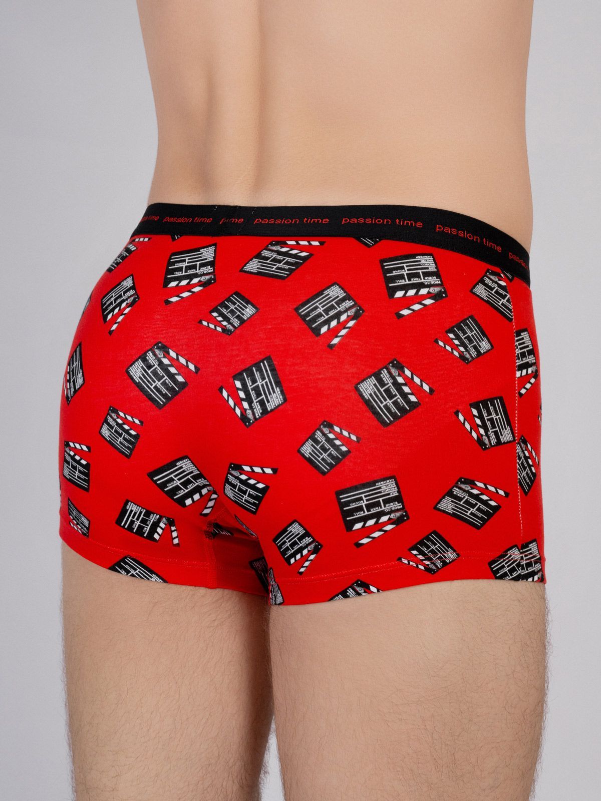 Трусы боксеры из хлопка красные с принтом Indefini (Арт. 4026MUF)