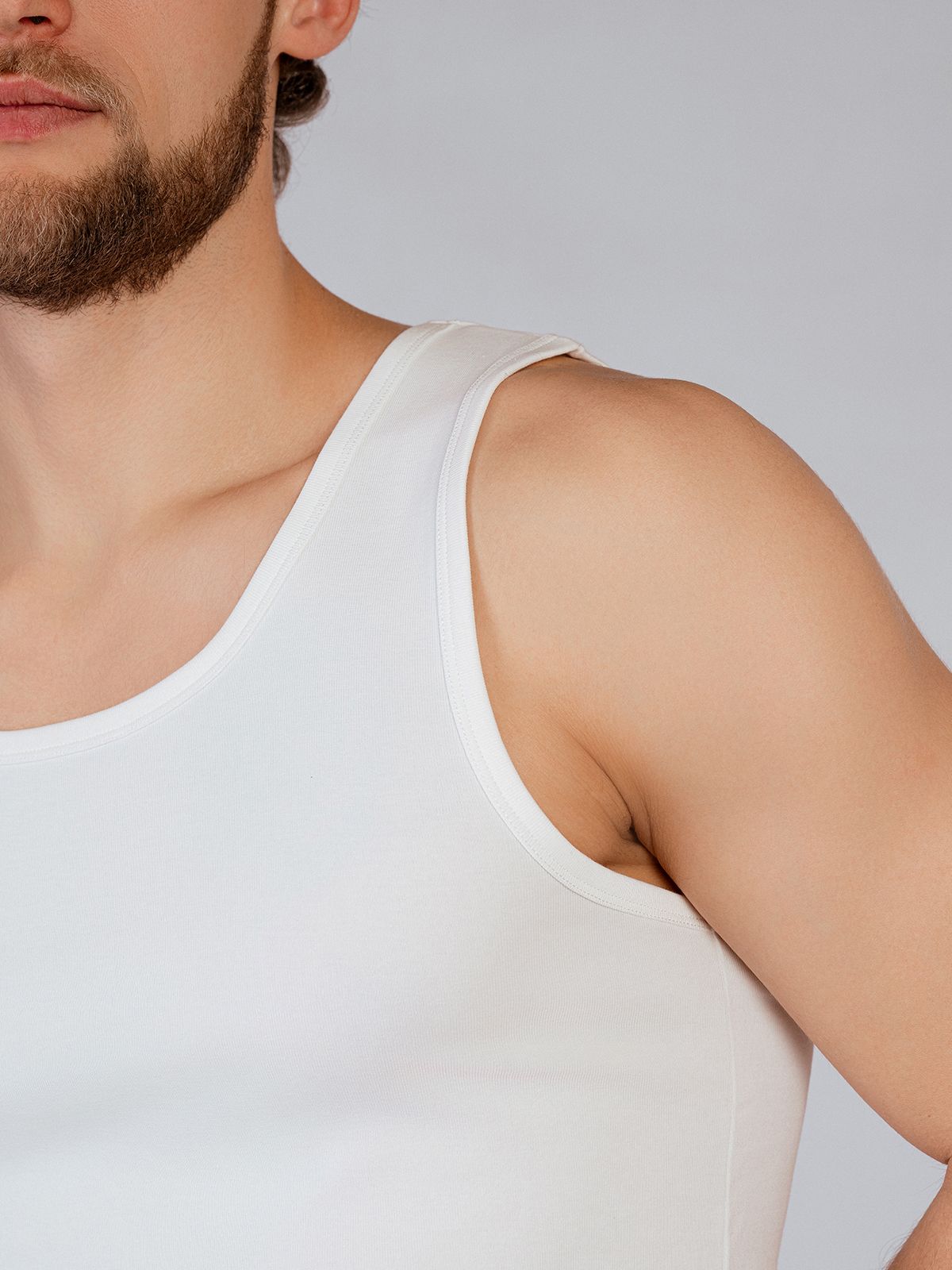 Мужская майка из хлопка белая Indefini (Арт. 4049PDS)