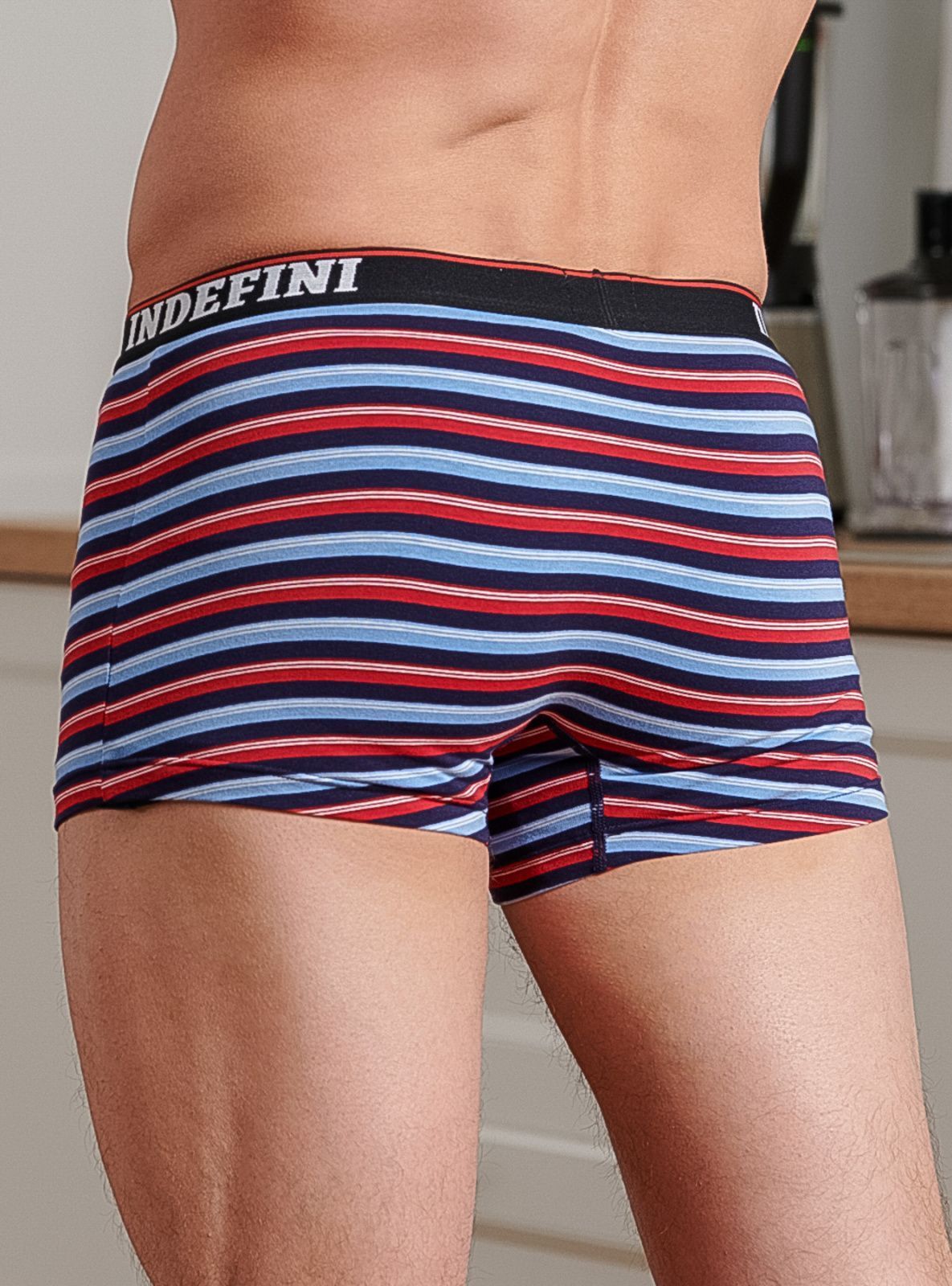 Боксеры в полоску из хлопка Indefini (Арт. 3019MUG)