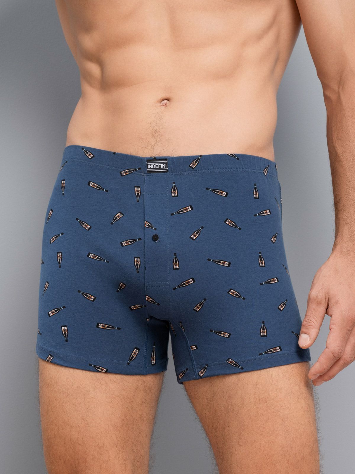 Мужские трусы боксеры синие Indefini (Арт. 4018MUG)