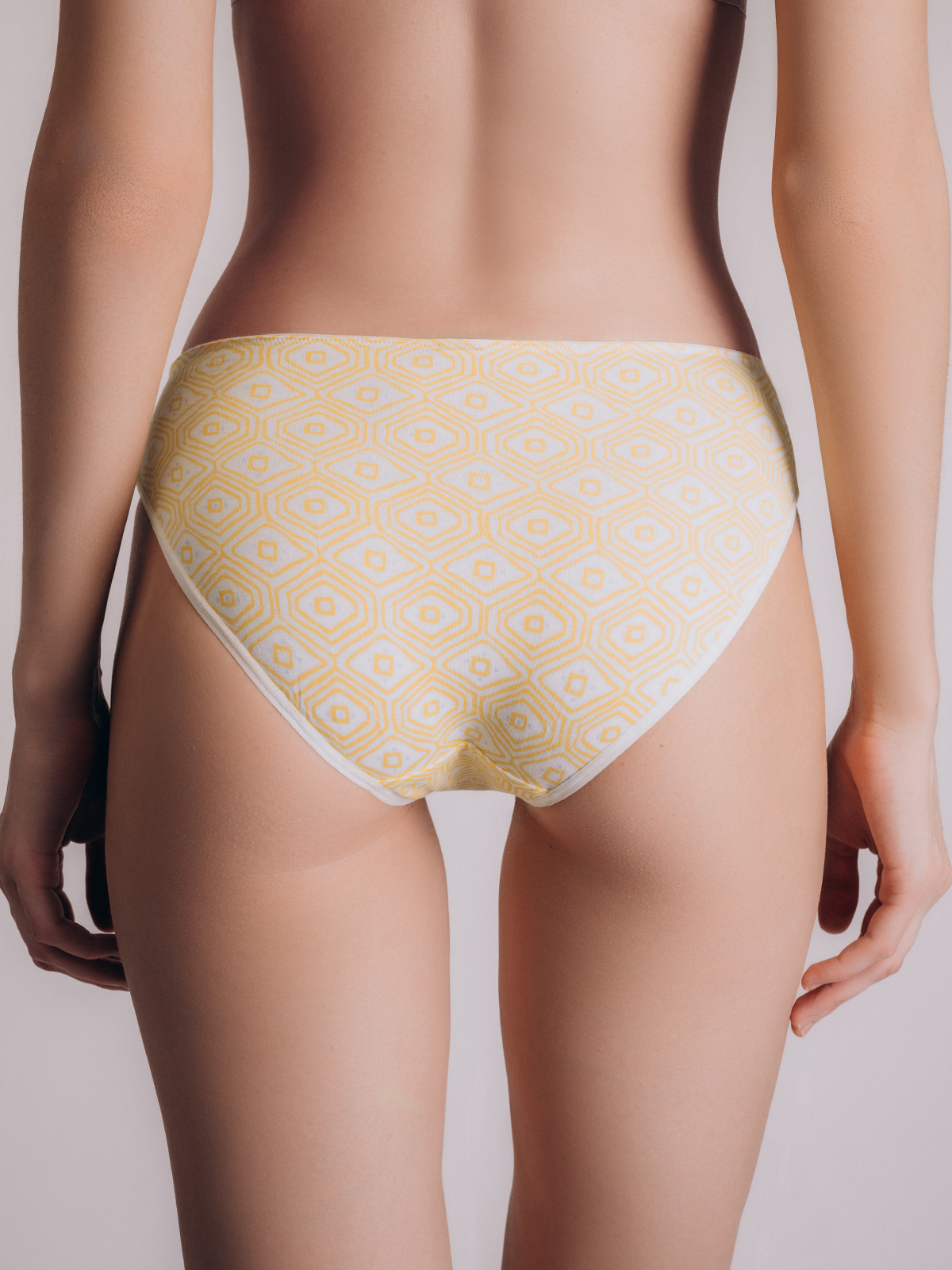 Женские желто-белые трусы Indefini (Арт. 3263LUF)