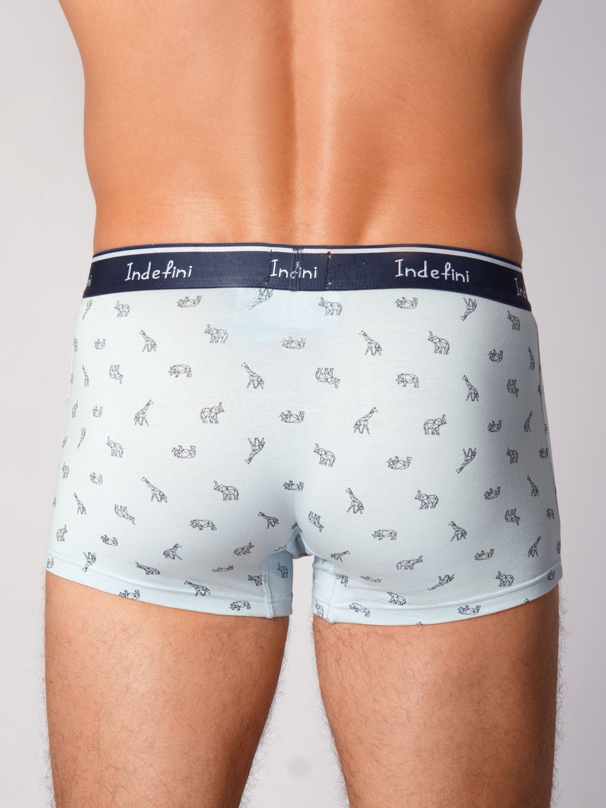 Трусы боксеры из бамбука голубой цвет Indefini (Арт. 1076MUG)