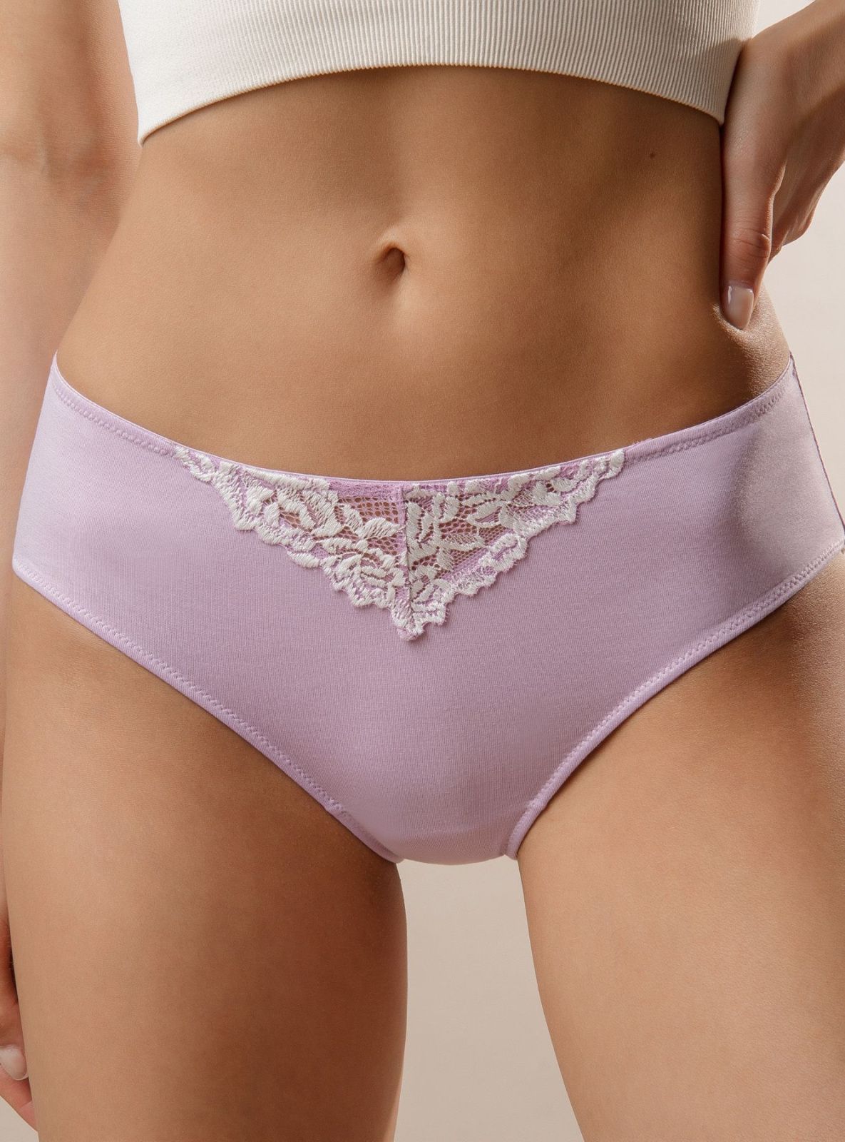 Трусы слипы из бамбука сиреневые Indefini (Арт.143000-3336LUS)