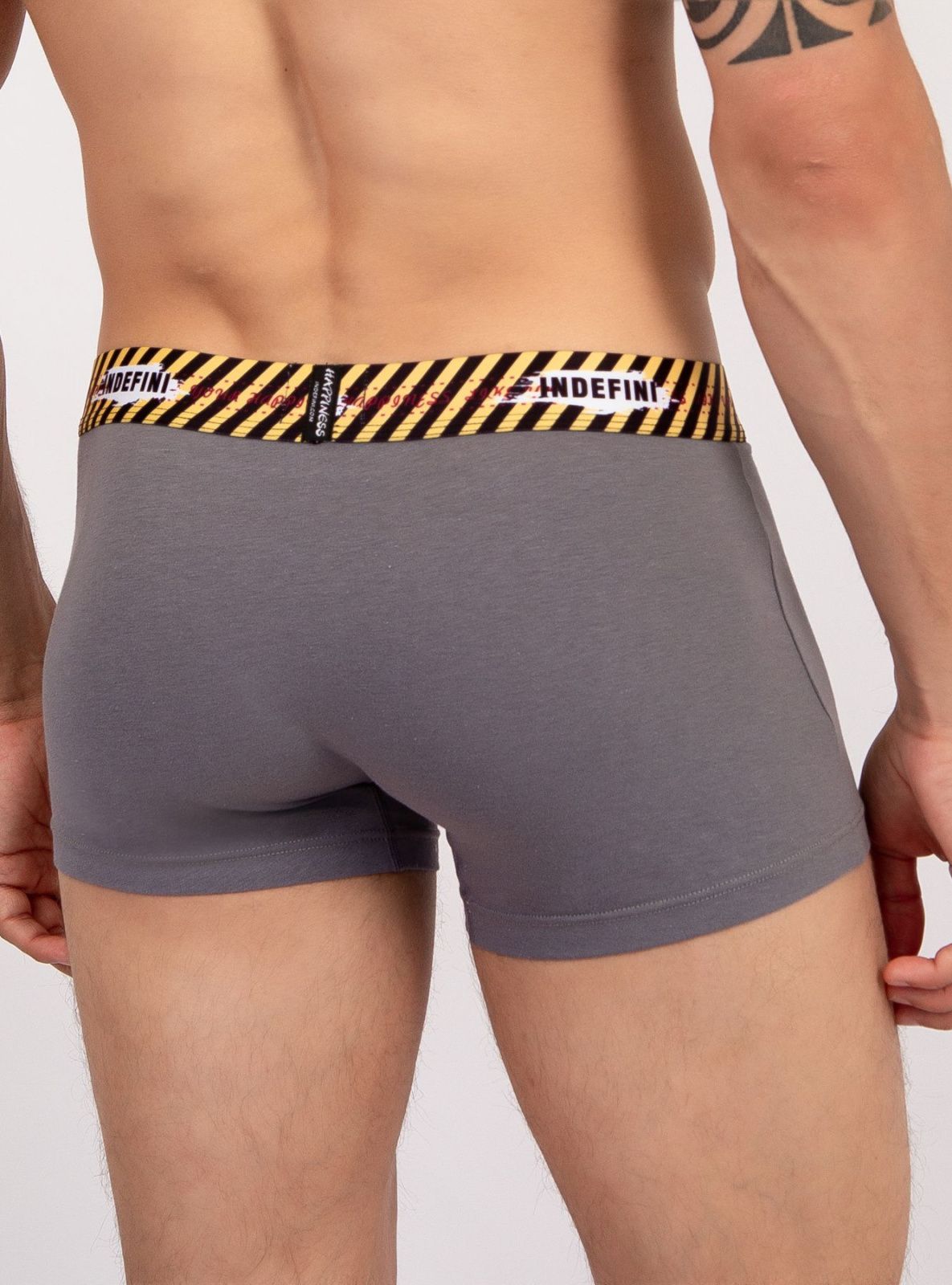 Боксеры из хлопка серые с принтом (Арт. 2055MUF)