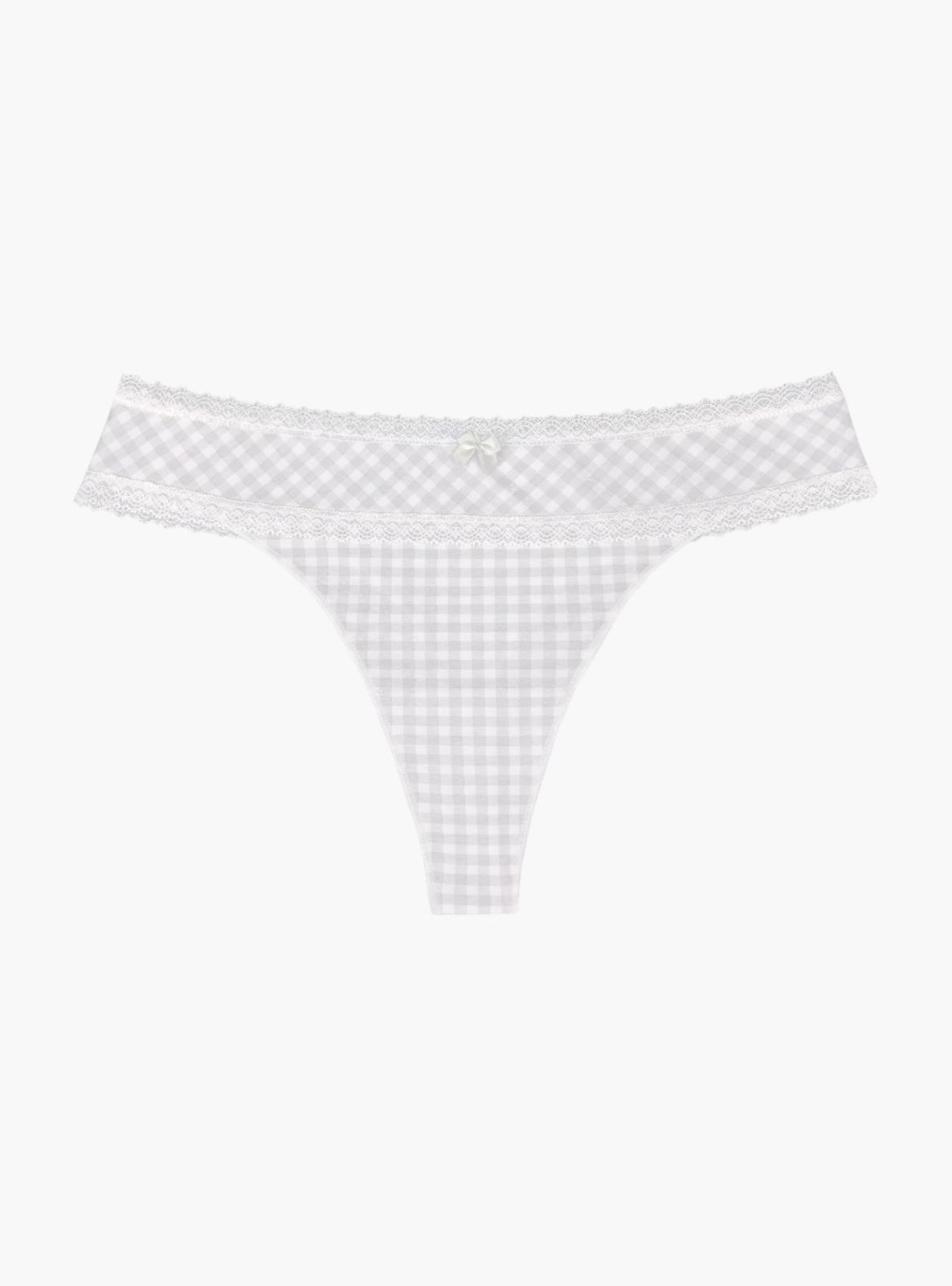 Трусы стринги серые в клетку Indefini (Арт.224000-1276LDF)