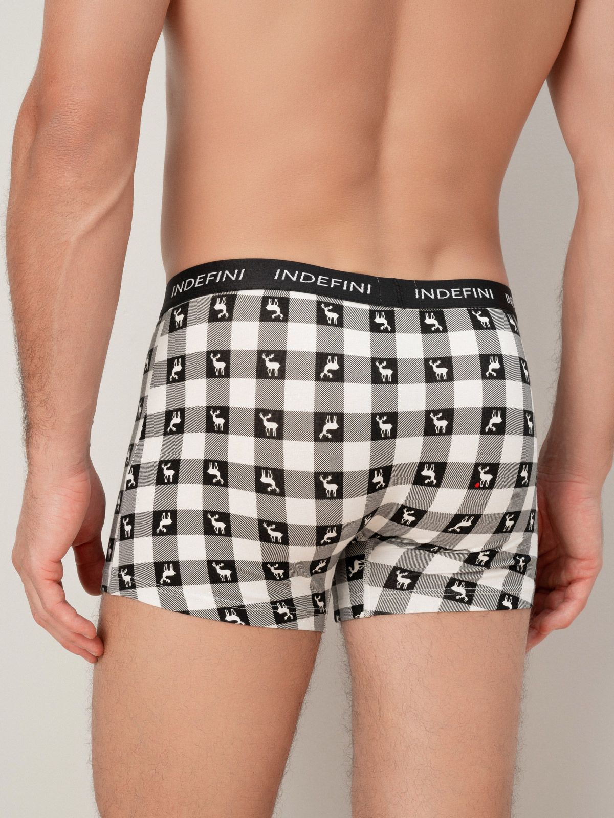 Трусы боксеры в клетку из хлопка Indefini (Арт. 4019MUG)
