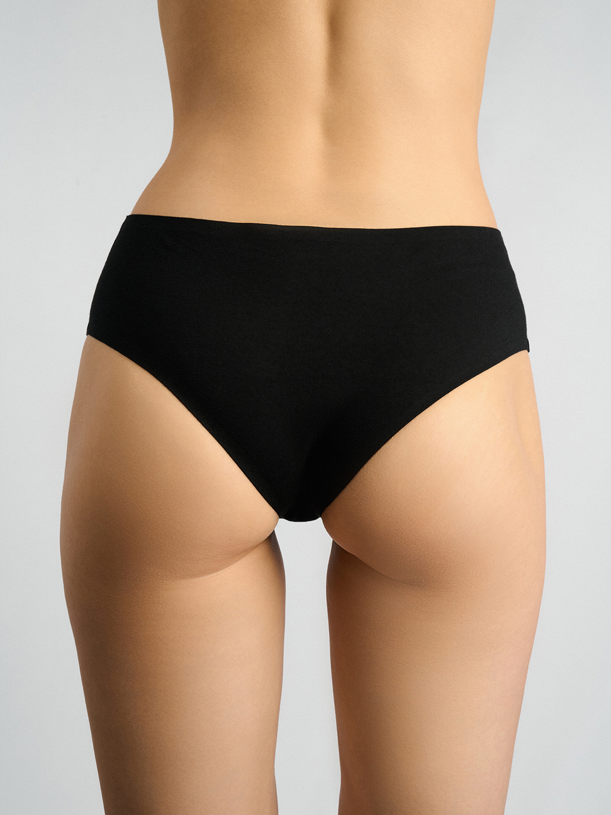 Бесшовные стринги черные из хлопка (Арт. 5099WDV)