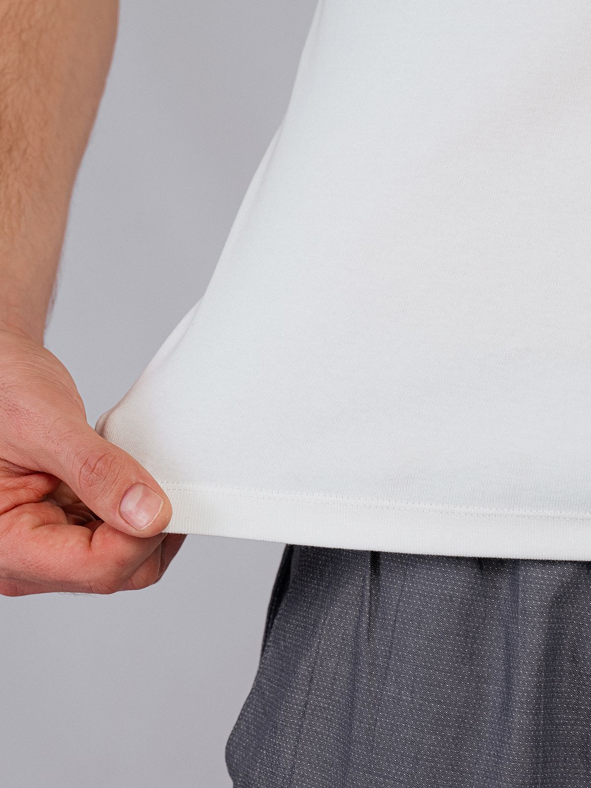 Мужская майка из хлопка белая Indefini (Арт. 4049PDS)