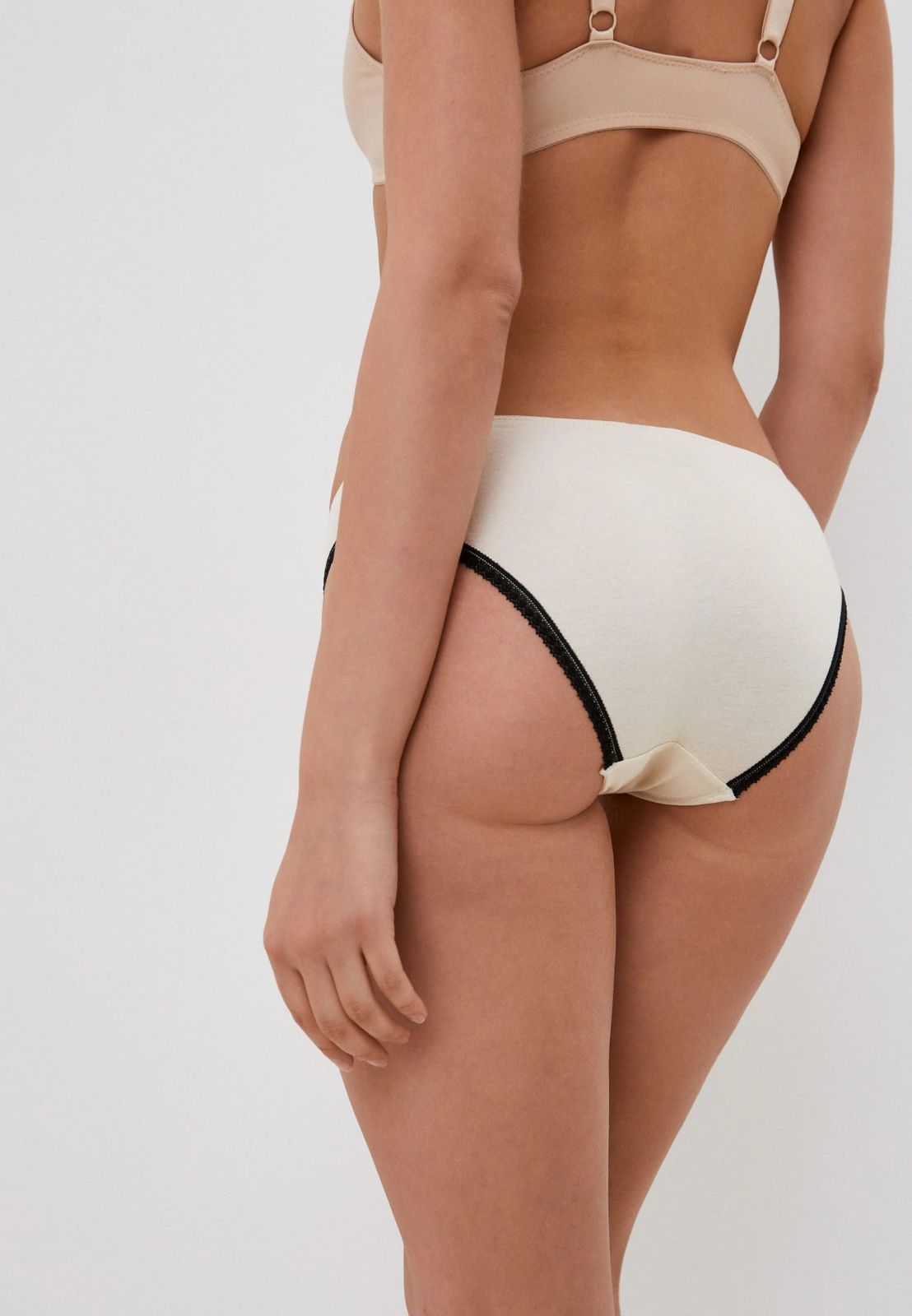 Трусы слипы из хлопка айвори Indefini (Арт.141000-1383LUS)