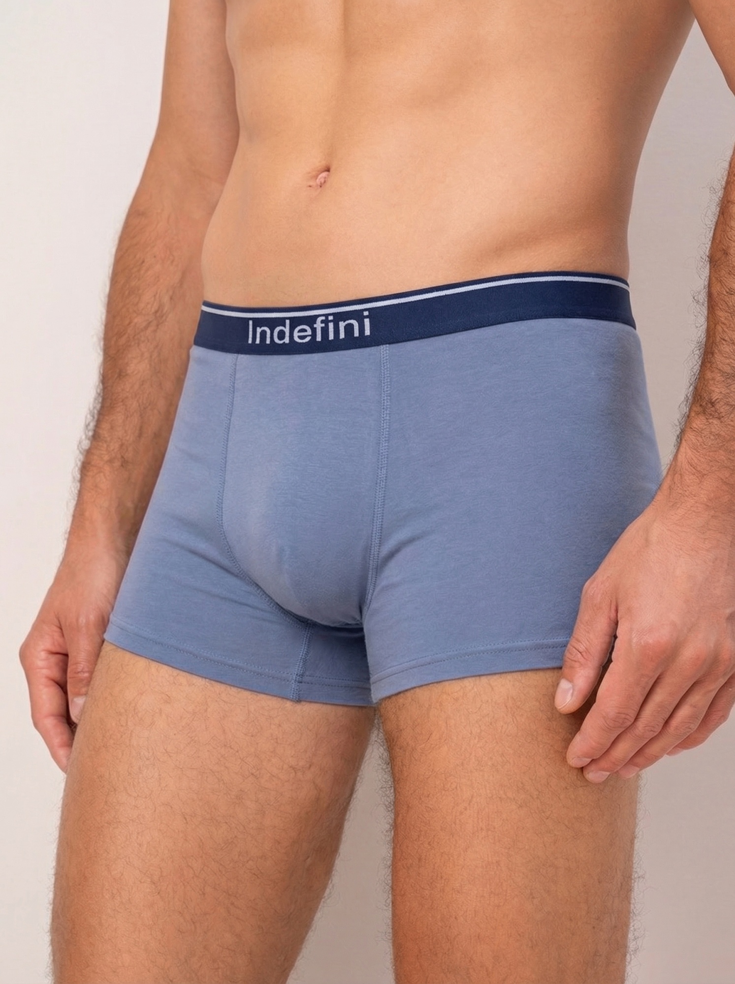 Трусы боксеры синие из хлопка Indefini (Арт. 4029MUG)