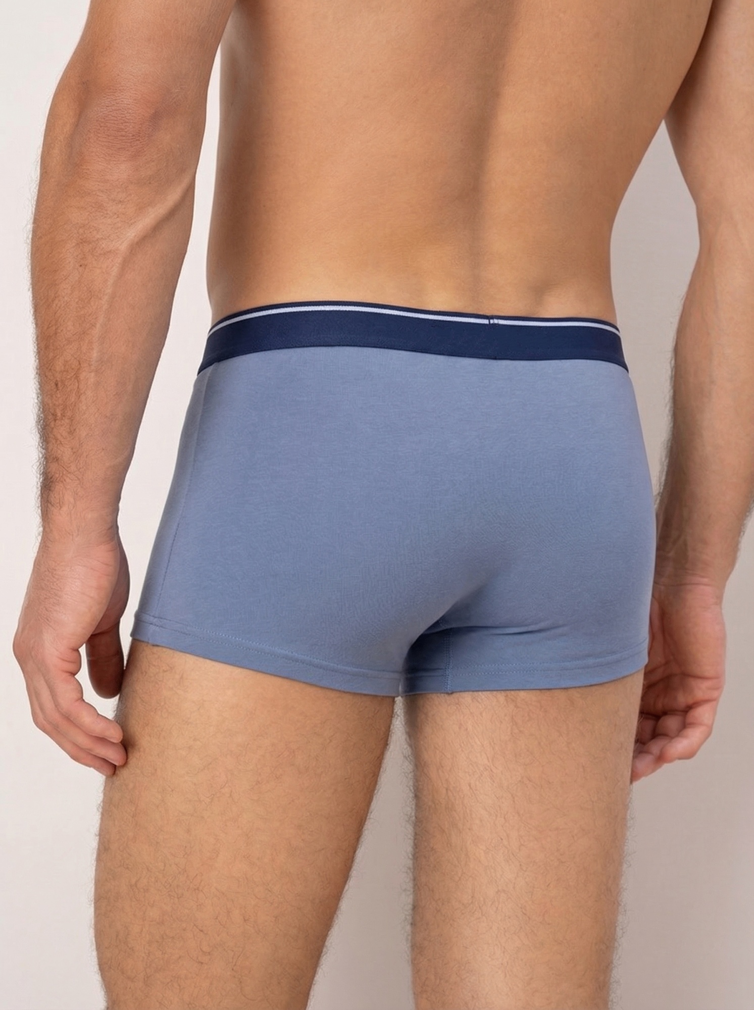 Трусы боксеры синие из хлопка Indefini (Арт. 4029MUG)